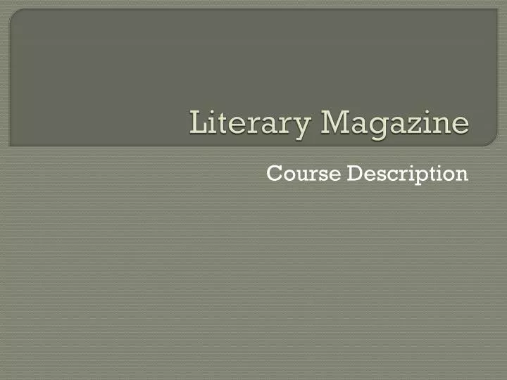 literary magazine