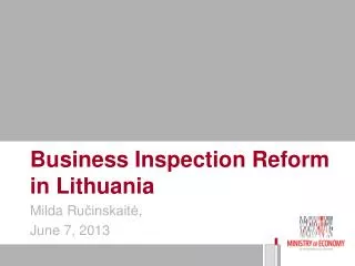 Business Inspection Reform in Lithuania