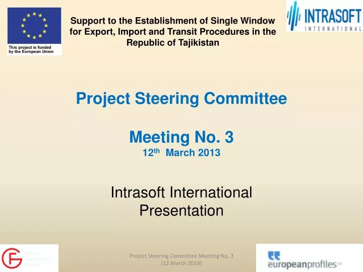 project steering committee meeting no 3 12 th march 2013