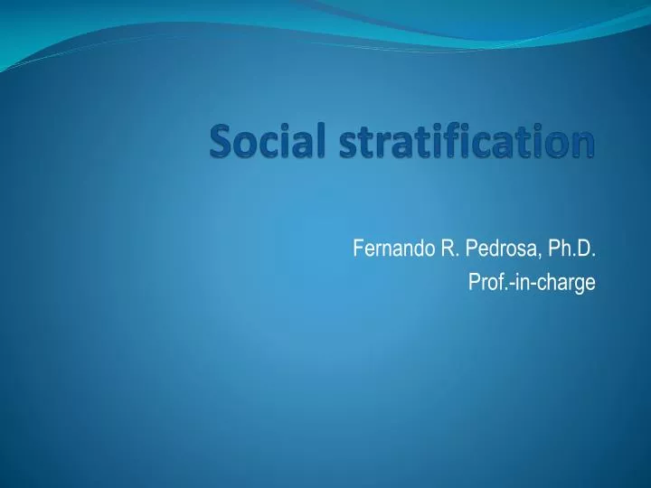 social stratification