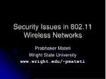 Security Issues in 802.11 Wireless Networks - slide 1