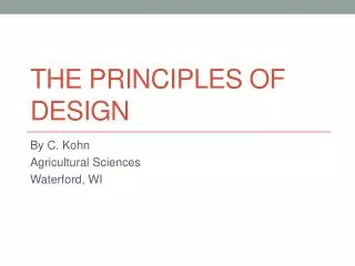 The Principles of Design