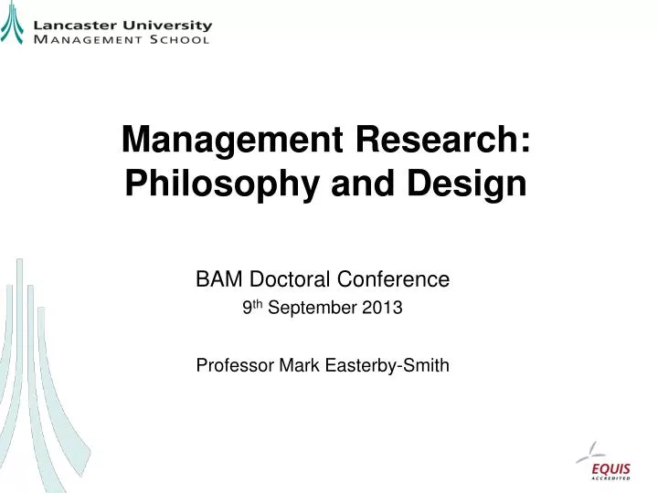 management research philosophy and design
