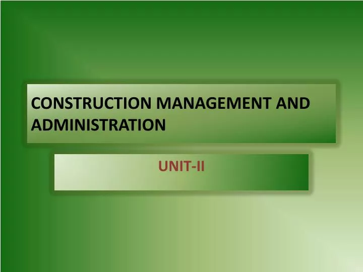 construction management and administration