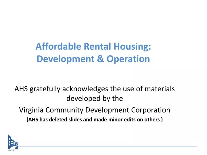 affordable rental housing development operation