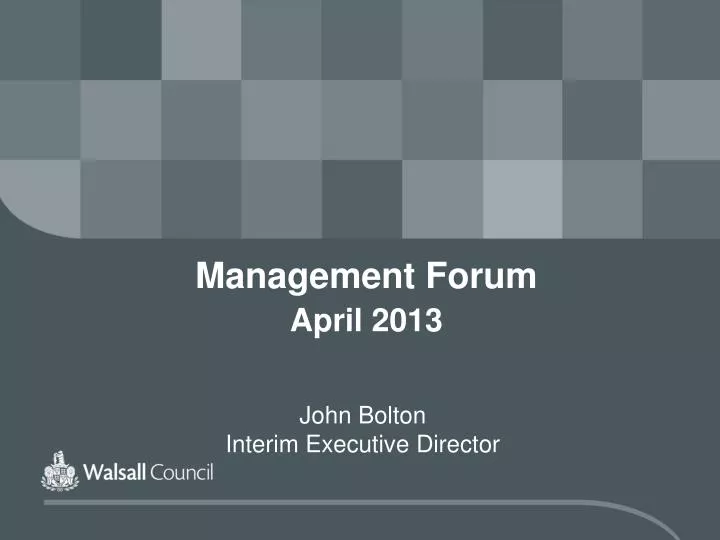 management forum april 2013