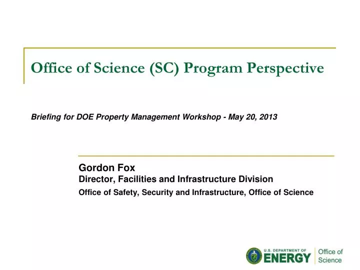 office of science sc program perspective