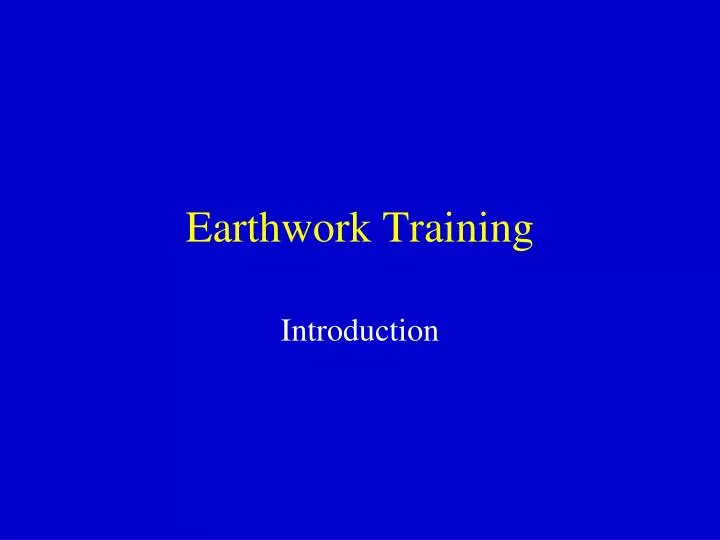 earthwork training
