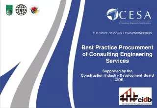 Best Practice Procurement of Consulting Engineering Services Supported by the Construction Industry Development Board