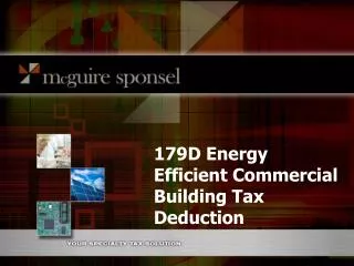 179D Energy Efficient Commercial Building Tax Deduction