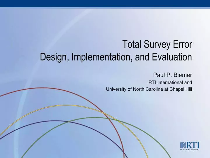 total survey error design implementation and evaluation