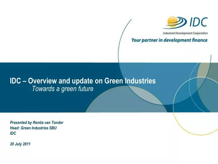 idc overview and update on green industries towards a green future