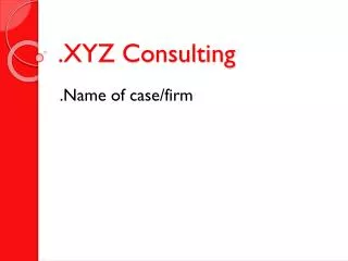 .XYZ Consulting