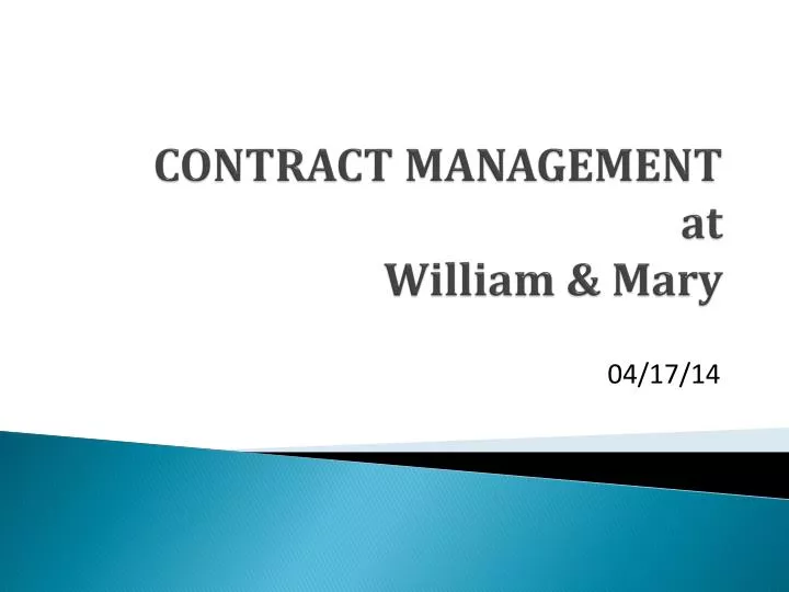 contract management at william mary