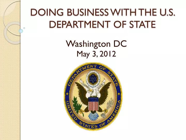 doing business with the u s department of state