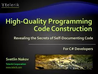 High-Quality Programming Code Construction