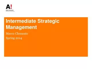 Intermediate Strategic Management