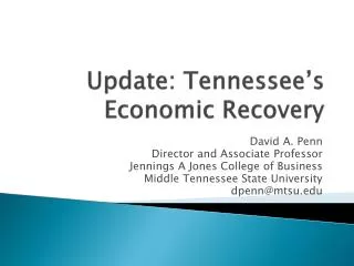 Update: Tennessee’s Economic Recovery