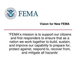 Vision for New FEMA