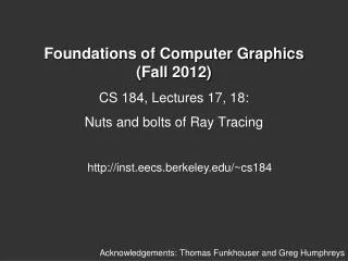 Foundations of Computer Graphics (Fall 2012)