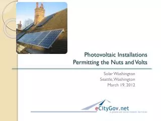 Photovoltaic Installations Permitting the Nuts and Volts