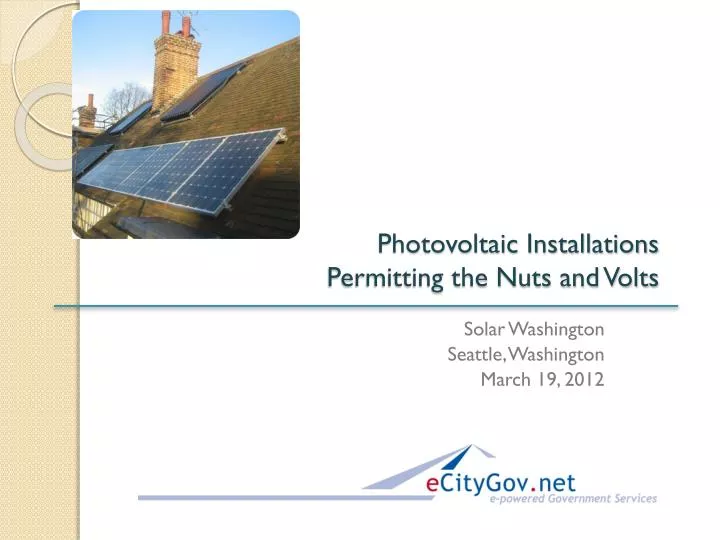photovoltaic installations permitting the nuts and volts