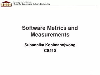 Software Metrics and Measurements