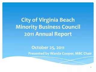 City of Virginia Beach Minority Business Council 2011 Annual Report