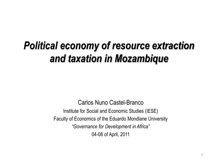 political economy of resource extraction and taxation in mozambique