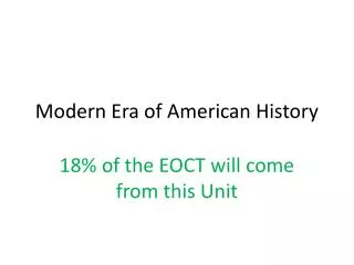 Modern Era of American History