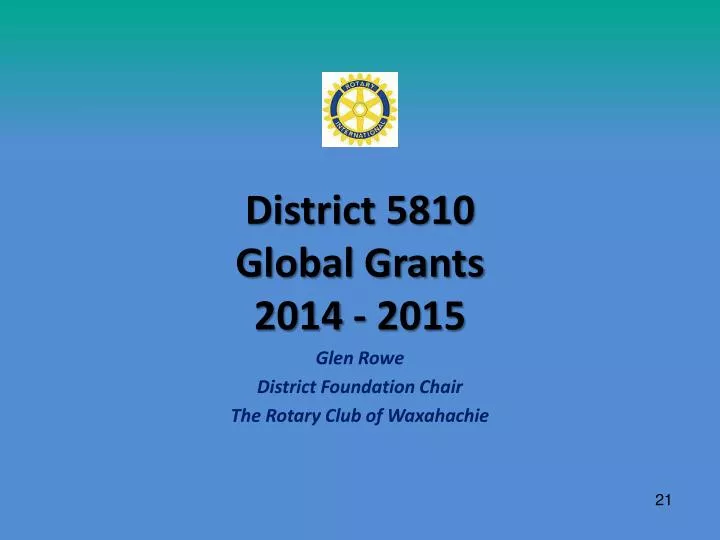 district 5810 global grants 2014 2015