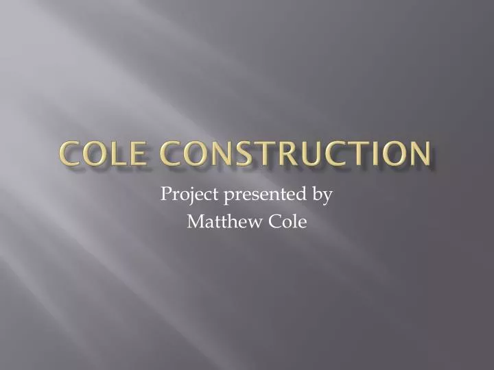 cole construction