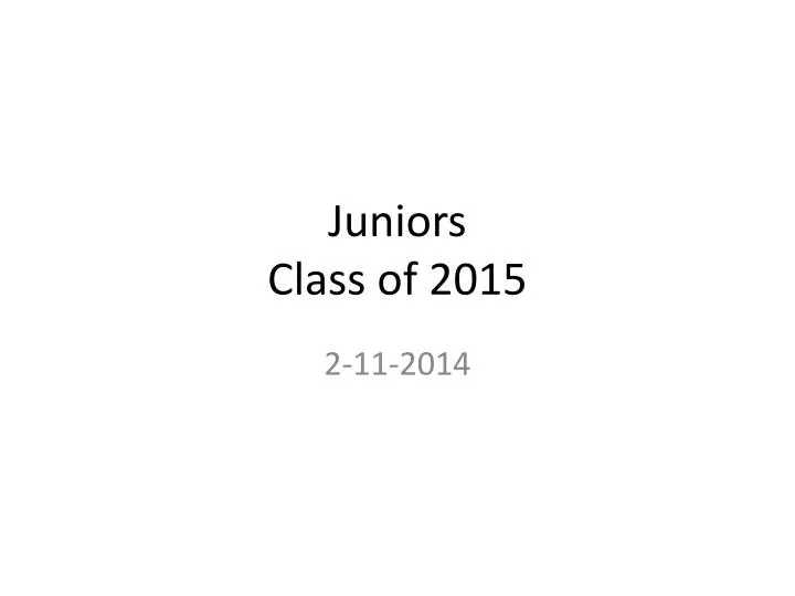 juniors class of 2015