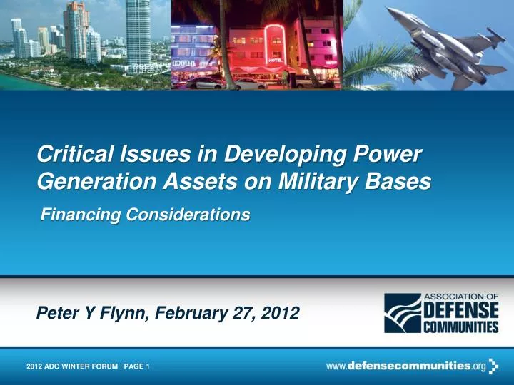 critical issues in developing power generation assets on military bases