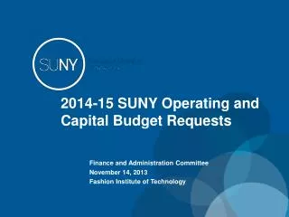 2014-15 SUNY Operating and Capital Budget Requests