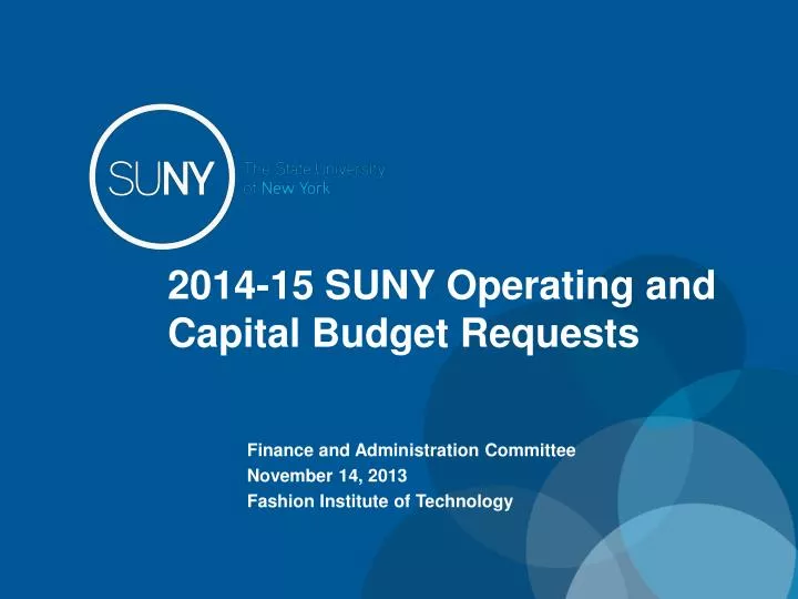 2014 15 suny operating and capital budget requests