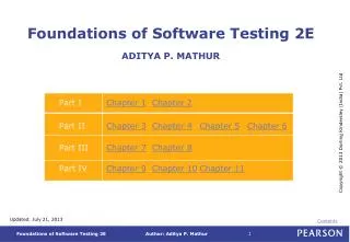Foundations of Software Testing 2E ADITYA P. MATHUR
