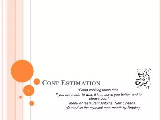 Cost Estimation