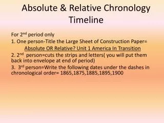 Absolute &amp; Relative Chronology Timeline