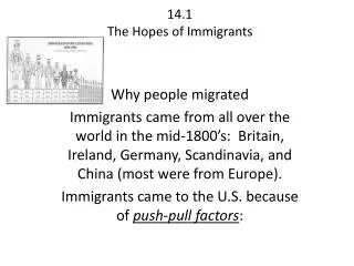 14.1 The Hopes of Immigrants