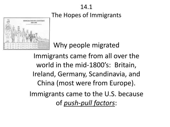 14 1 the hopes of immigrants