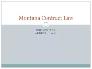 Montana Contract Law