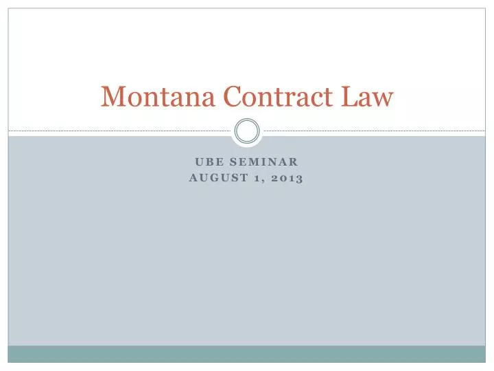 montana contract law
