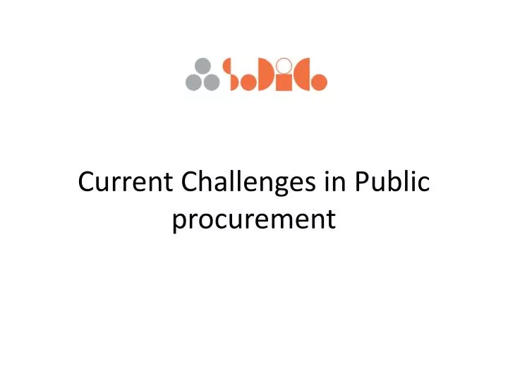current challenges in public procurement