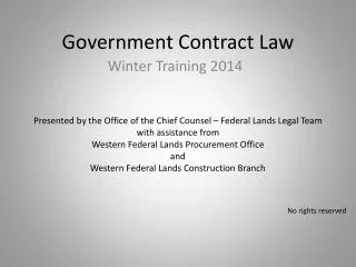 Government Contract Law