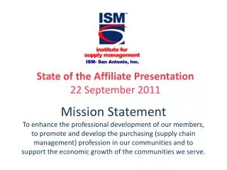 ISM- San Antonio, Inc.