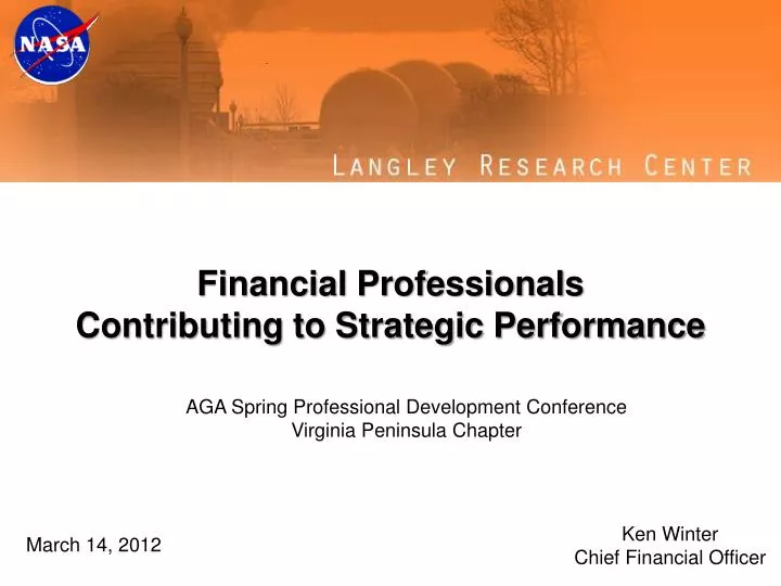 financial professionals contributing to strategic performance