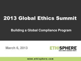 Building a Global Compliance Program