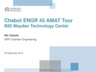 Chabot ENGR 45 AMAT Tour