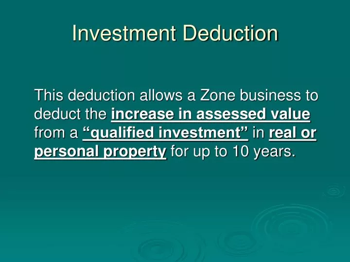 investment deduction